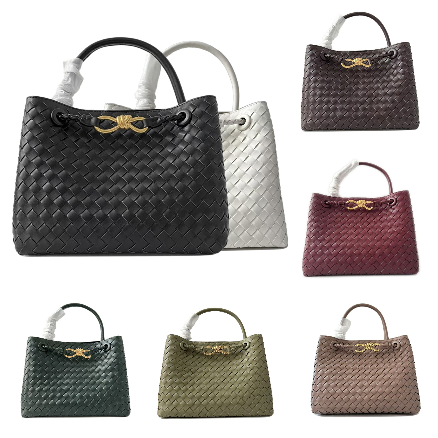 Designer's Andiamo women's woven handbag large capacity tote multifunctional commuting single shoulder crossbody bag