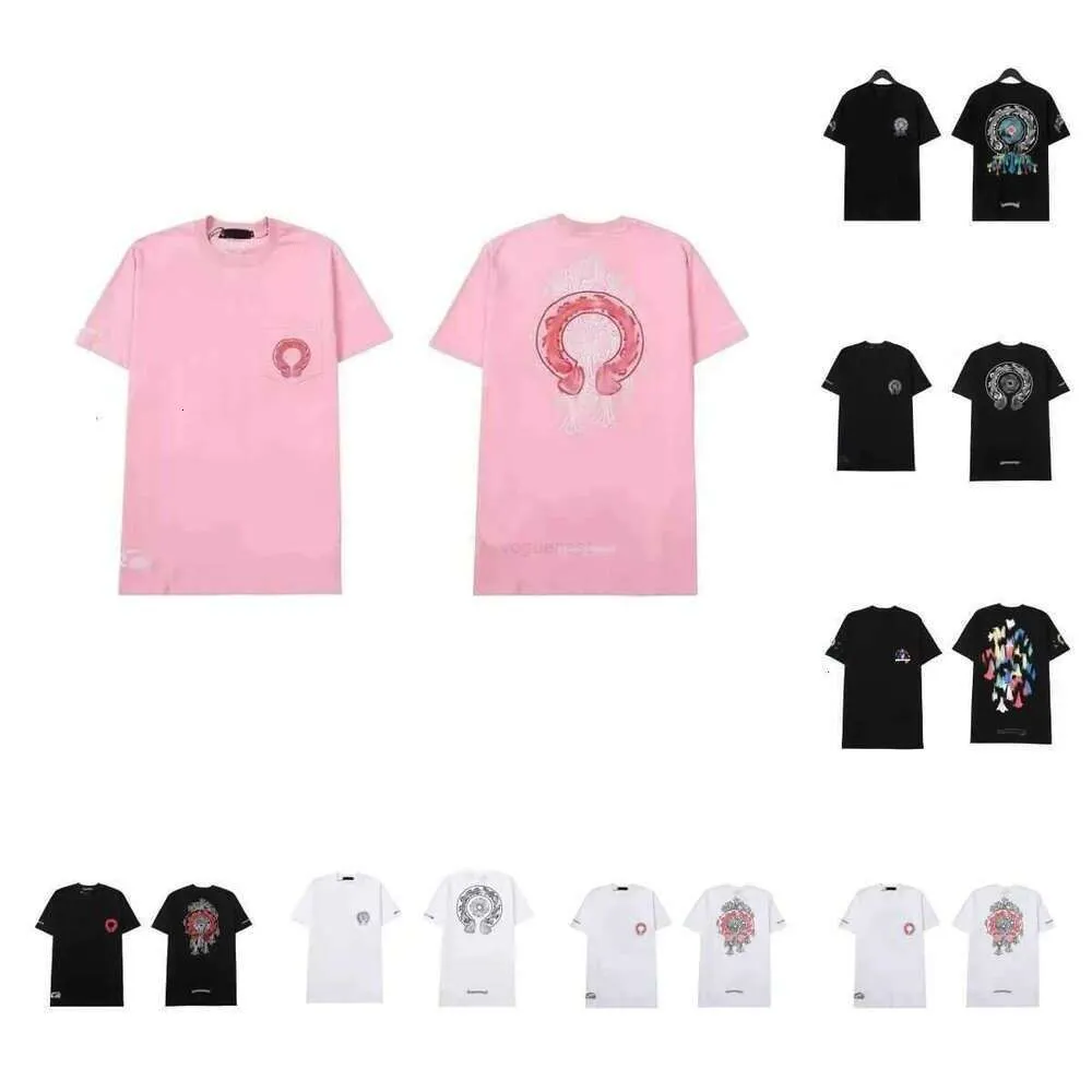Brand Pure T Designer Men Popular Ch heartstshirt Fashion High Street Cotton Shirts Jumper Pattern Print Casual Breathable Chromely