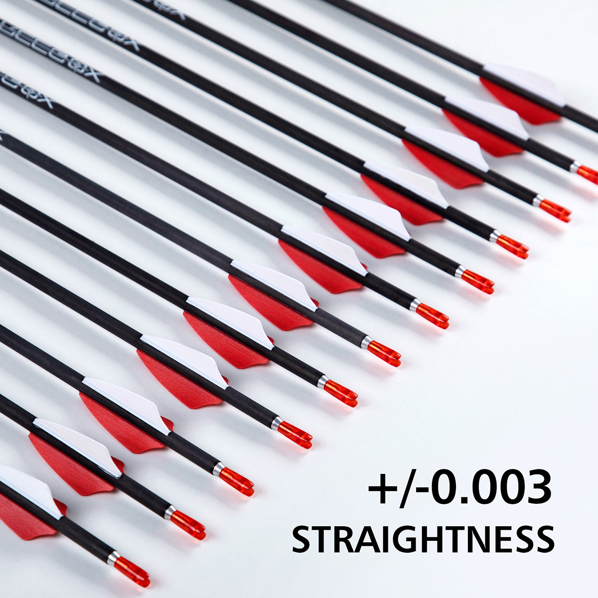 Archery Arrows Spine350-1500 without Arrow Tips 4.2mm 31inch Hunting Arrows Carbon Targeting Arrows for Recurve Bow & Compound Bow Practice Arrows 12P