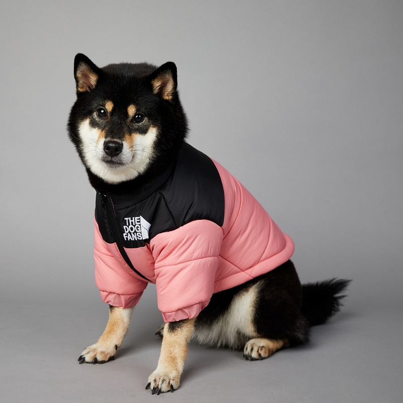 Dog Winter Coat Jacket, 'THE DOG FANS' Embroidery Pattern Dog Clothes with Zipper, Waterproof Windproof Warm Coat, Cold Weather Clothes for 