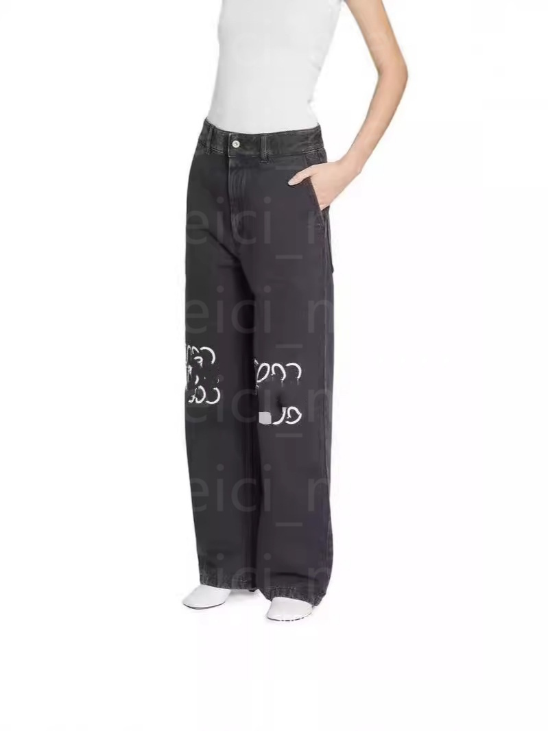 Jeans Womens Designer Trouser Legs Open Fork Tight Capris Trousers Add Fleece Thicken Warm Slimming Jean Pants Brand Women Clothing E