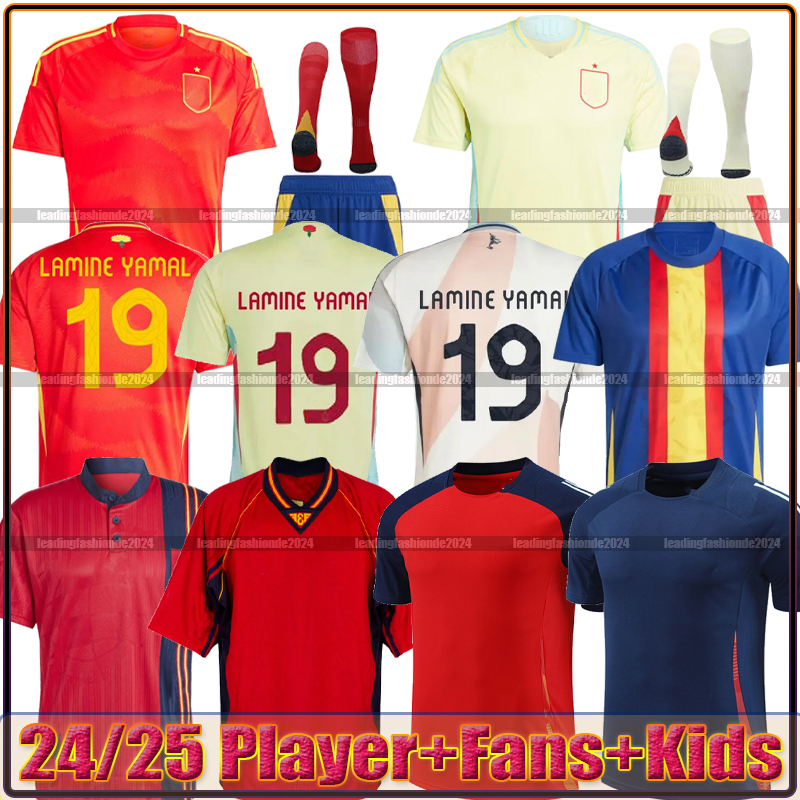 2024 Hommes Kid Kit Espana Football Shirt Soccer Jersey Espagne Torres Gavi Rodrigo Pedri Lamine Yamal Morata Away Team Maillot Camiseta Player Edition Fans version