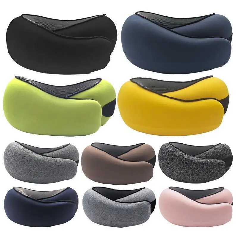Memory foam neck pillow Cervical Vertebra travel portable noon plane U-shaped pillow sleep camping pillow handbag M250510