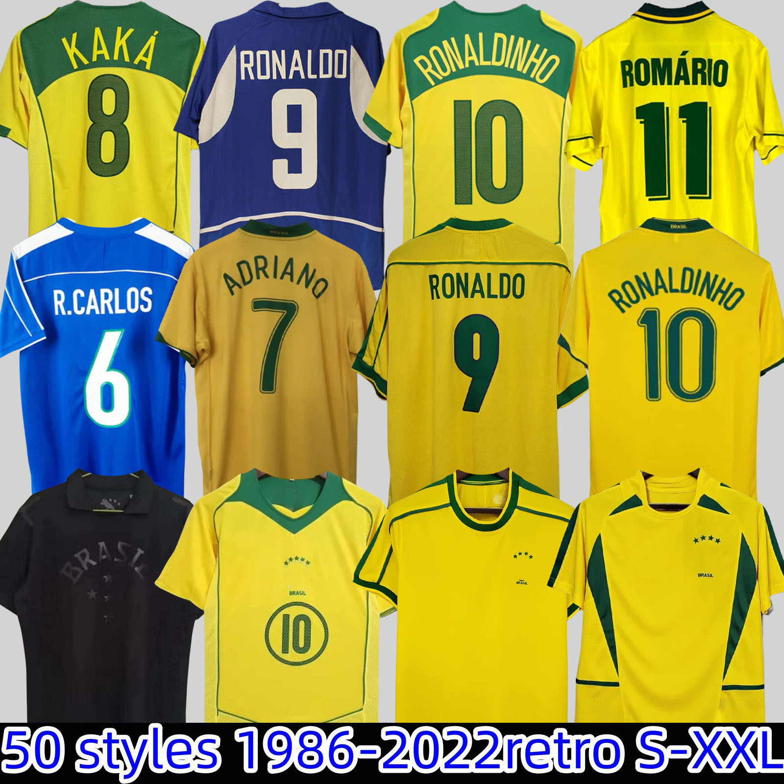 1970 1978 1998 retro Brasil PELE soccer jerseys 2002 Carlos Romario Ronaldo Ronaldinho shirts 2004 1994 BraziLS 2006 RIVALDO ADRIANO KAKA 1988 2000 2010 VINI JR