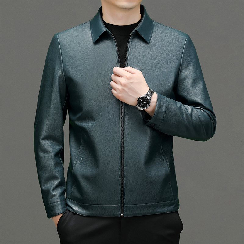 Middle-aged Mens Fashionable Business Pu Leather Coat for Everyday Wear Stylish & Durable 8362