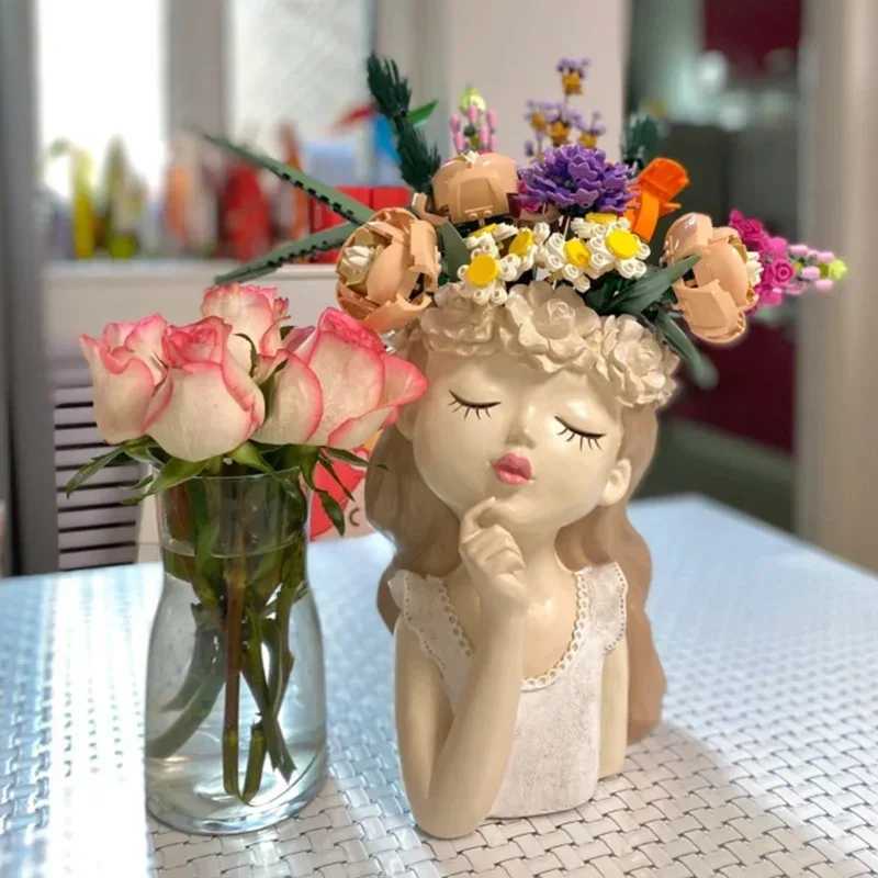Romantic Rose Flower Bouquets Decorative Building Block Brick Compatible for Girlfriend Birthday Party Christmas Gift X250509