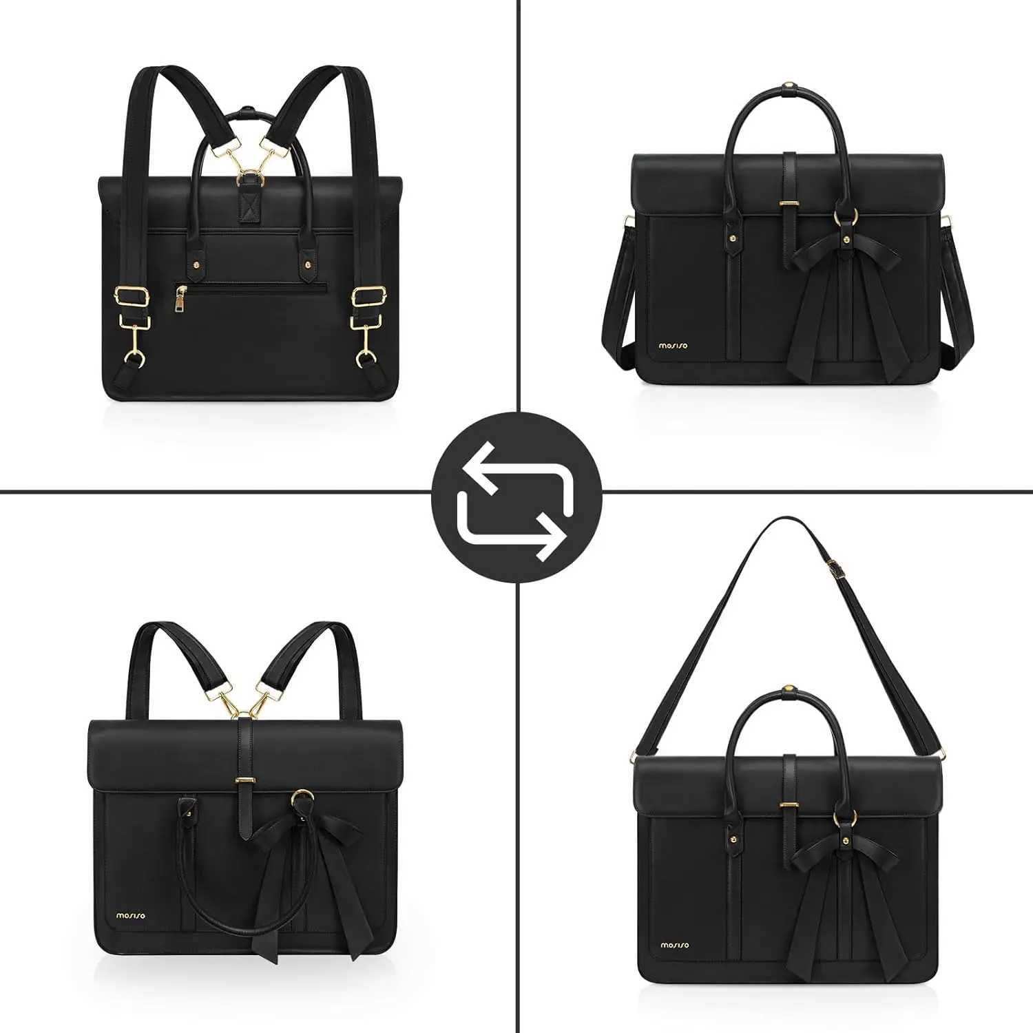 15 15.6 16 inch Laptop Bag for Women MacBook Air Pro M3 M2 M1 HP Dell Asus Notebook PU Leather Computer Shoulder Bag Backpack Z250509
