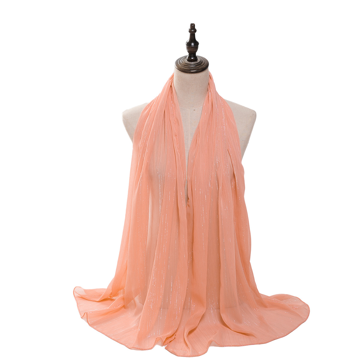 K676 Cross-border supply of new spring and summer gold silk fashion leisure shawl solid color temperament outer wear sunscreen ladies scarf spot