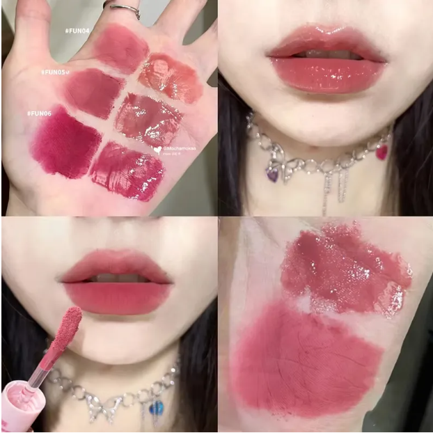 Double Head Lip Glaze Mirror Jelly Lipstick Matte Mist Lips Mud Lasting Moisturizing Lip Gloss Tint Korea Makeup Women Cosmetic