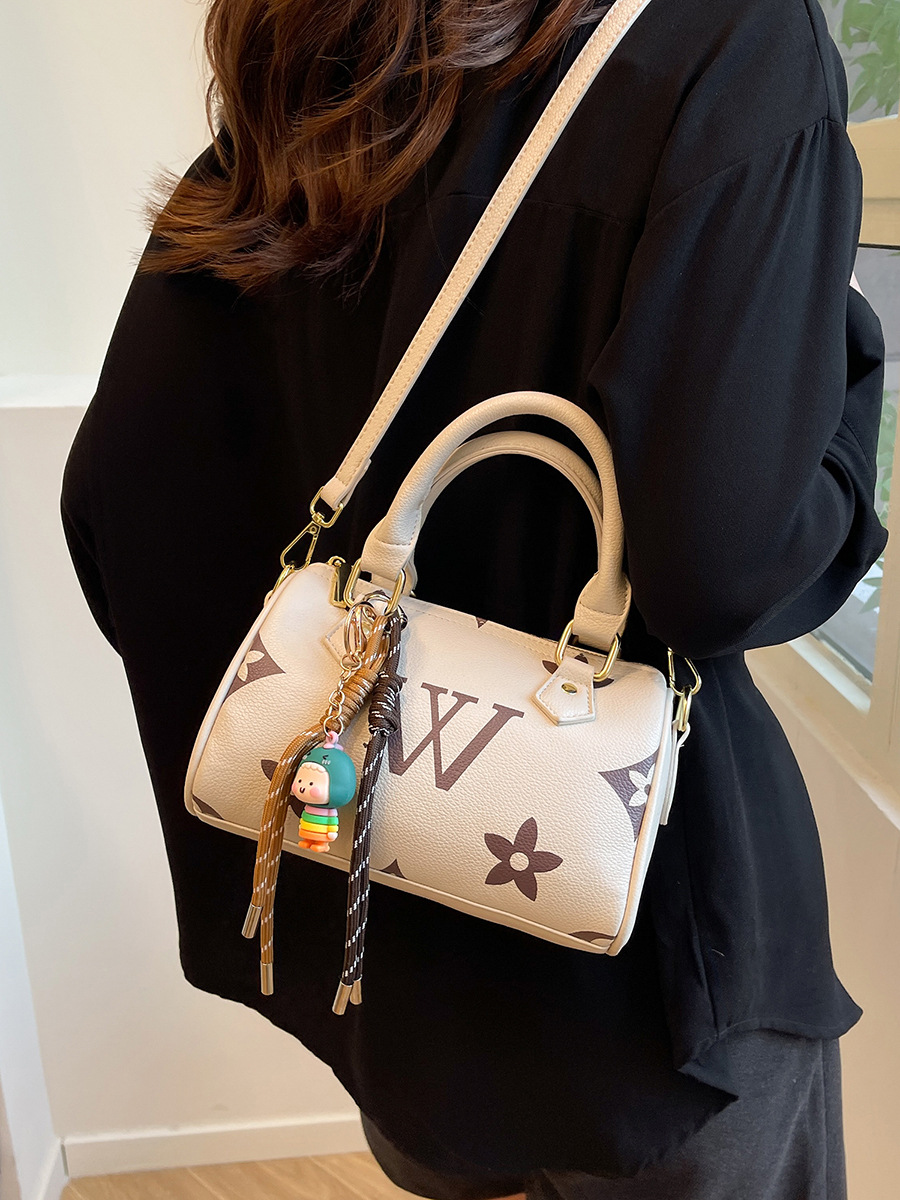 hot tote bag new High - end printed handbag retro monogram letter women's bag versatile cross - body bag trendy small square bag