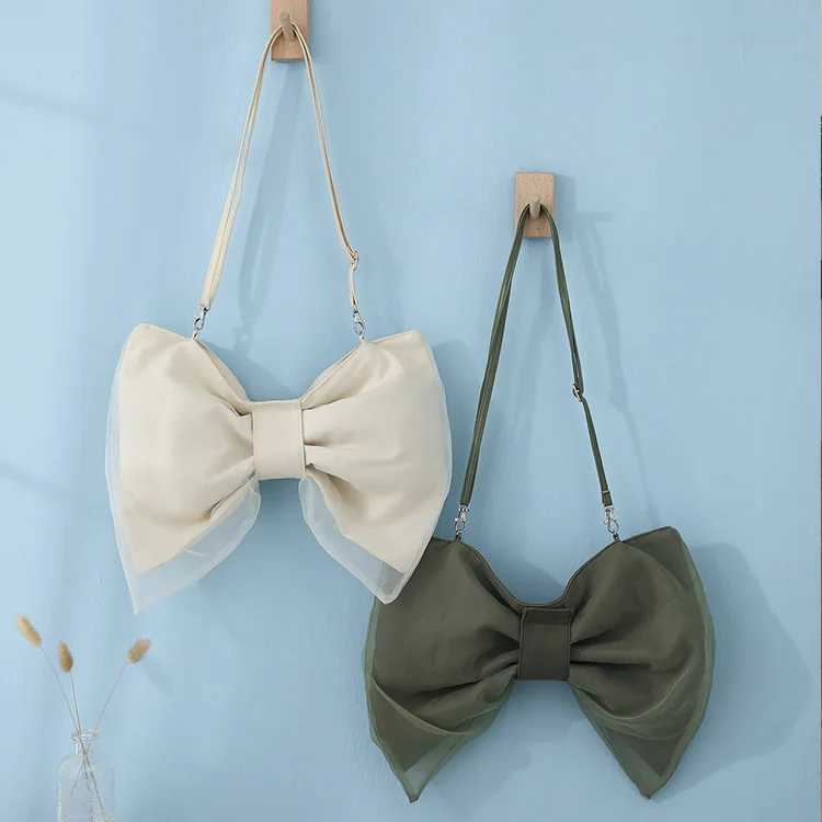 Designer Handbags For Women Bow Tie Canvas Shoulder Bag Party Casual Crossbody Bags Fashion Trend Female Clutch 2022 Z250512