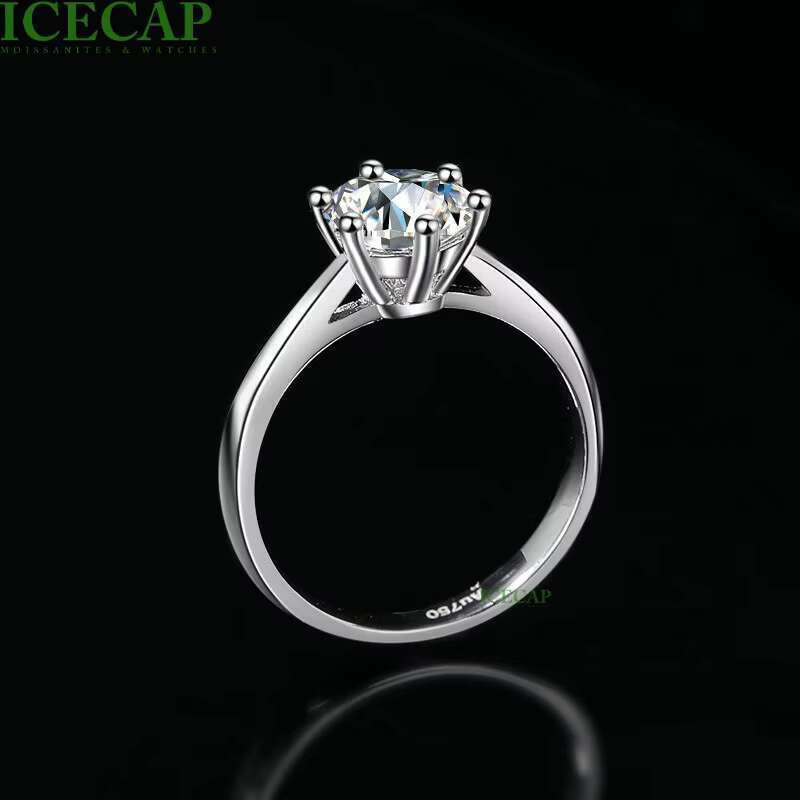 Best Selling Concise 925 Silver Sterling Engagement Ring Customized Moissanite Diamond Wedding Solitaire for Trendy Parties