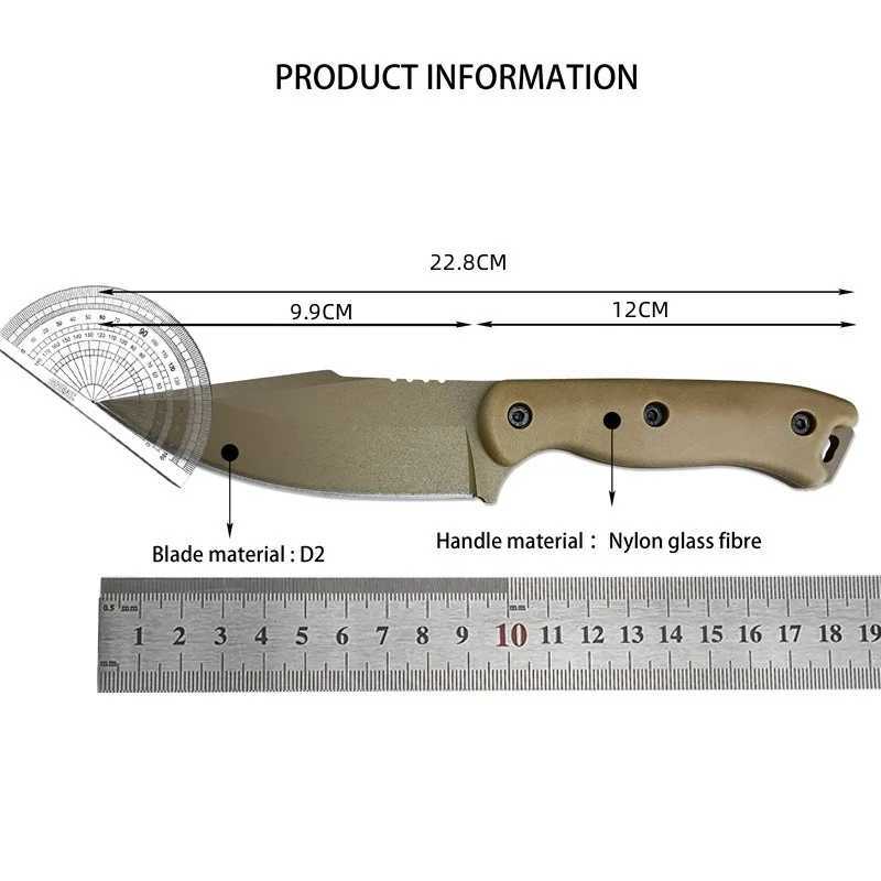 High Quality BK18/BK19 Harpoon Military Fixed Blade Knife D2 Blade Nylon Fiber Handle Outdoor Utility Combat Straight KnifeXJ250510