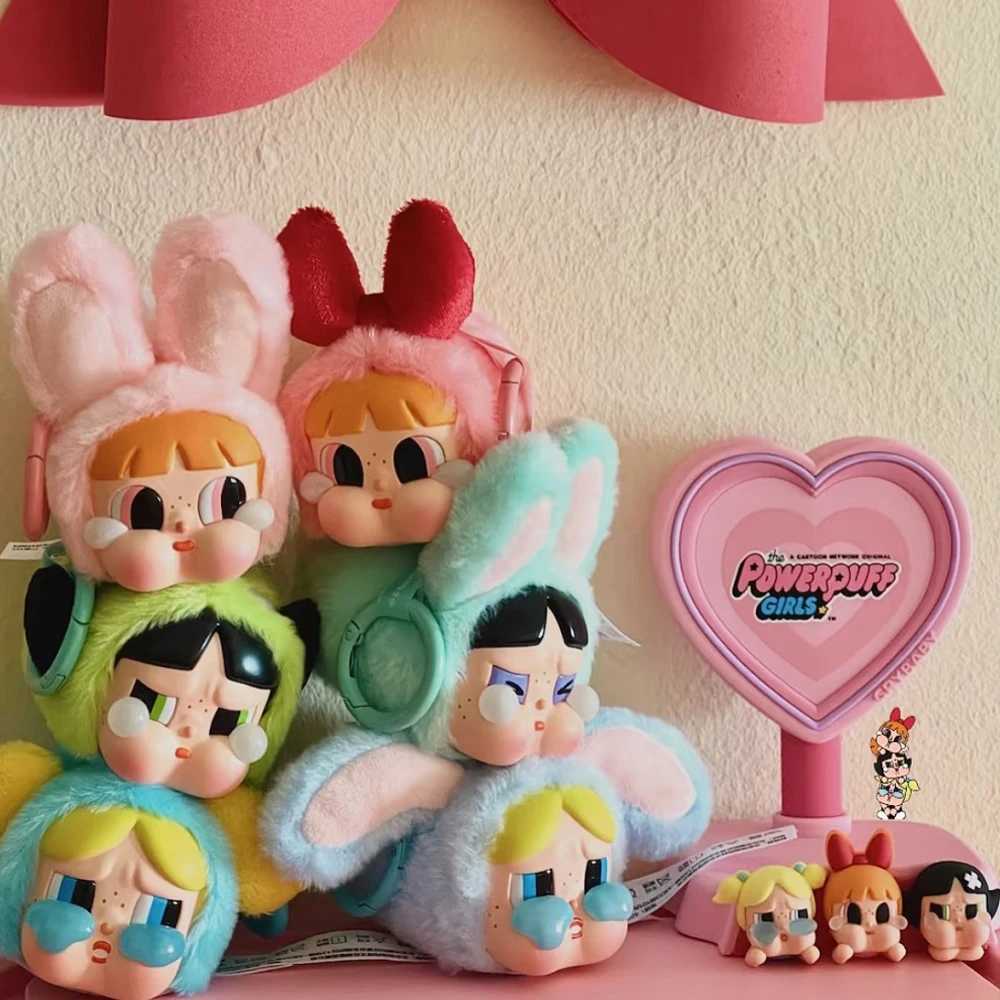 1 1 reissue Crybaby Powerpuff Girl Series Plush Doll Keychain Bags Pendant Room Decoration Birthday Gift Mysterious Box Kid ToyT250510