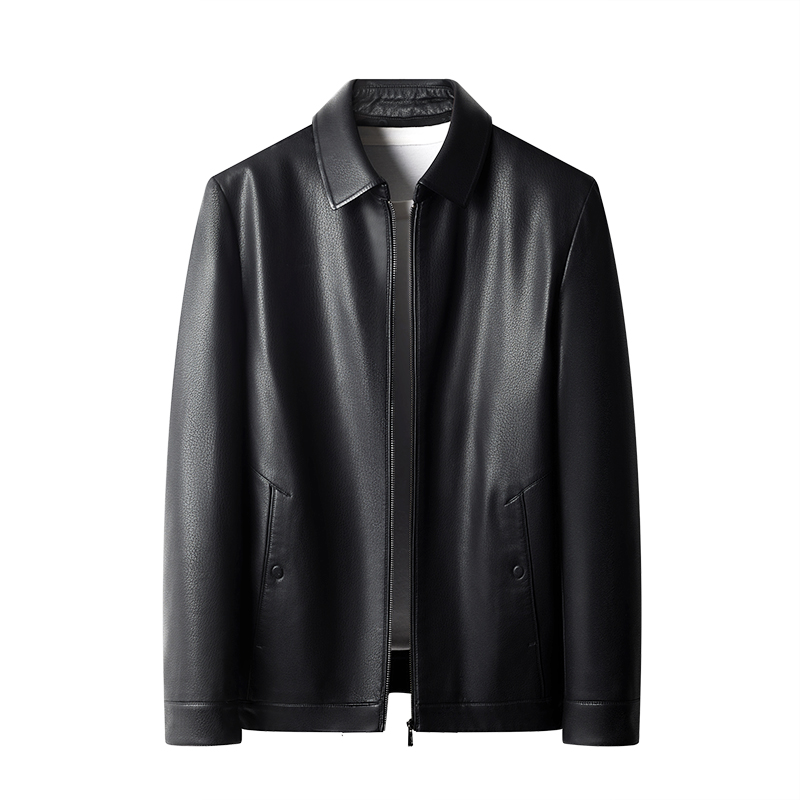 Middle-aged Mens Fashionable Business Pu Leather Coat for Everyday Wear Stylish & Durable 8362