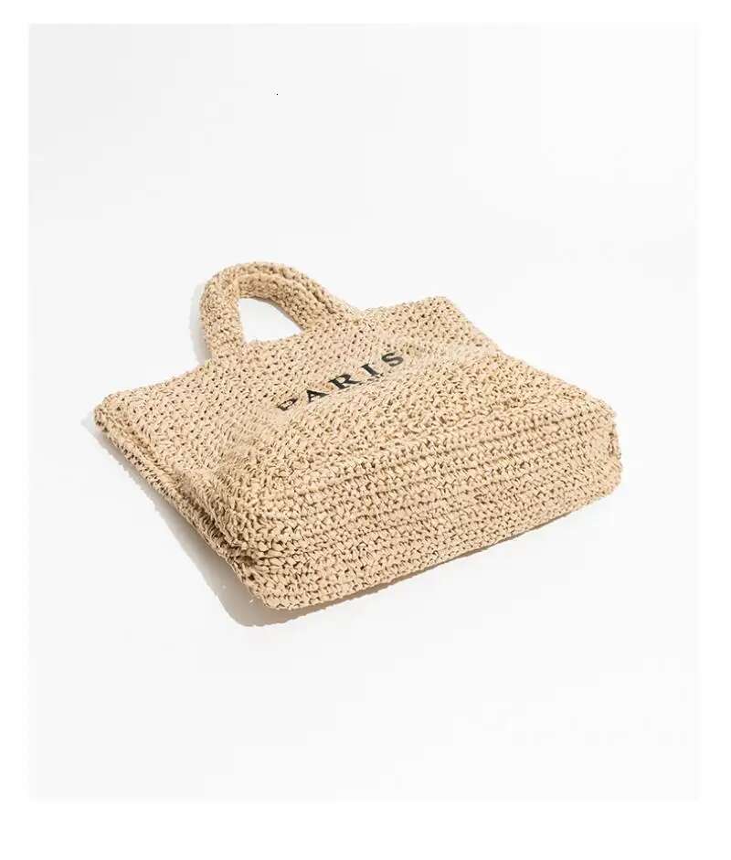 Fashion Large Capacity Straw Tote Designer Letters Women Handbags Handamde Woven Summer Beach Bag Casual Bali Big Purse 2024
