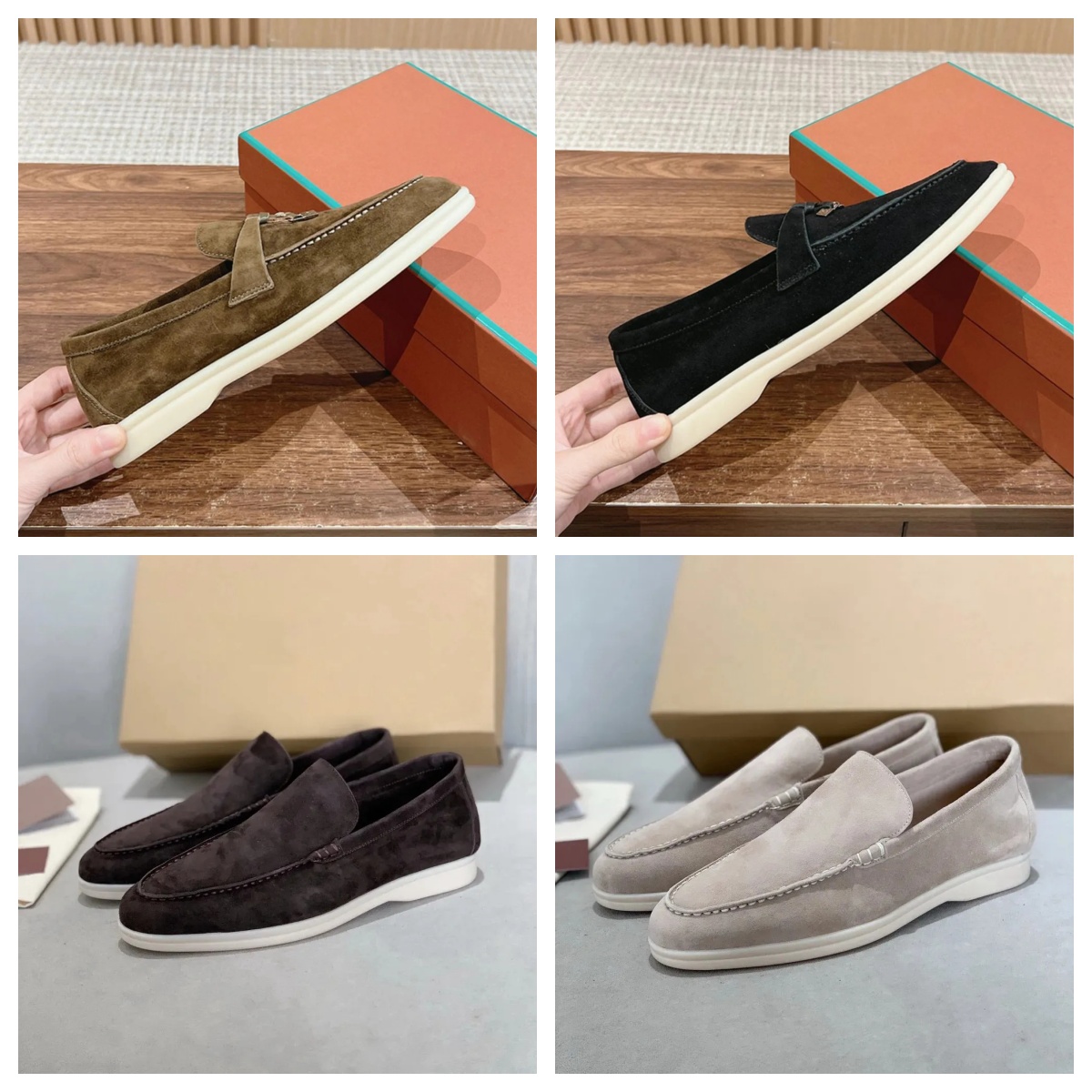 Slippers Sandals Famous Designer Women genuine leather round-toe English flat outer-wear women's thick-soled Muller shoes