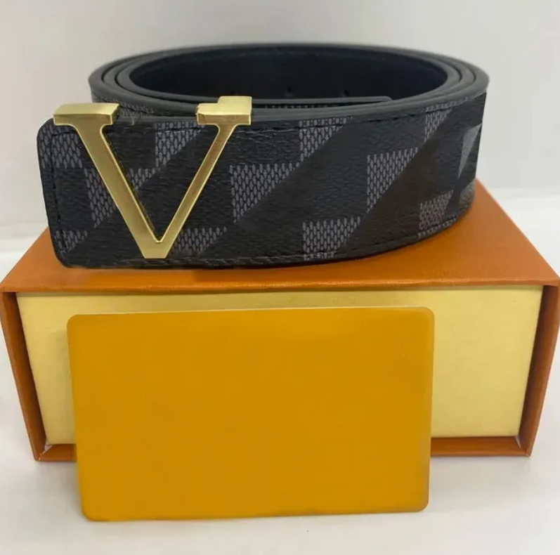 Designer Classic Mens Belt Fashion Brand Genuine Leather Letter Printed Womens Accessories Belt High Quality Large Gold Buckle Casual Business Belt Box AA08