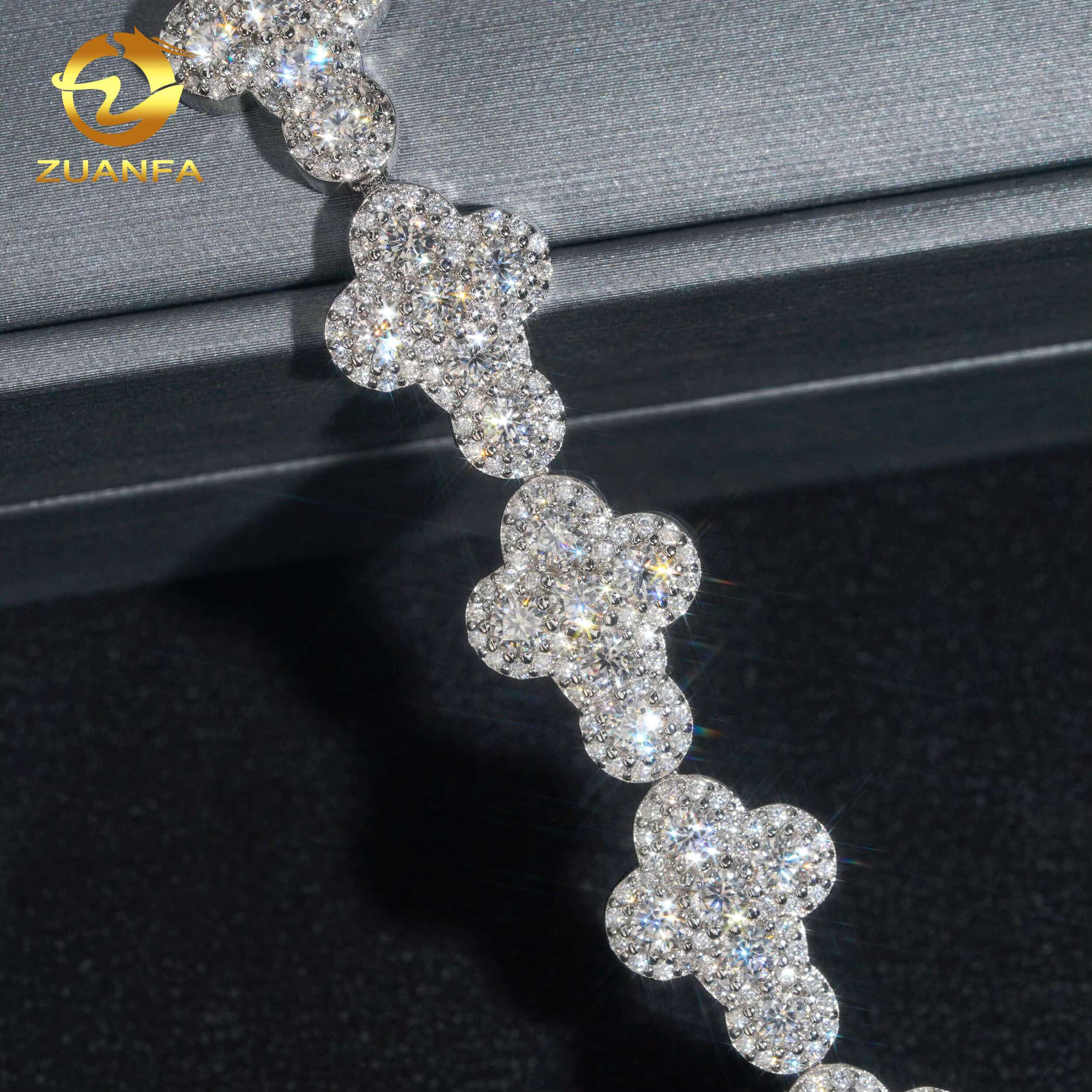 Gra Certificated Pass Diamond Tester 925 Silver Iced Out Cluster Tennis Bracelet Moissanite Diamond