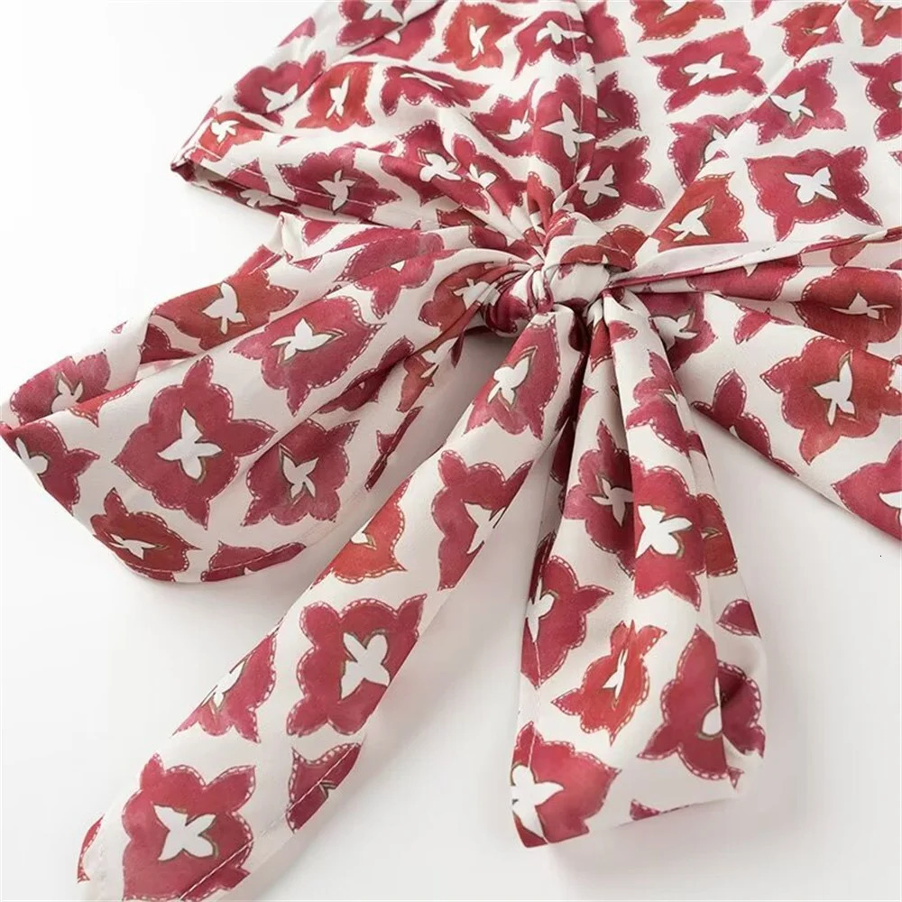 2024 Summer Fashionable Womens Clothing Elegant n European and American Style Hanging Collar Printed Half Skirt Set 250430Z