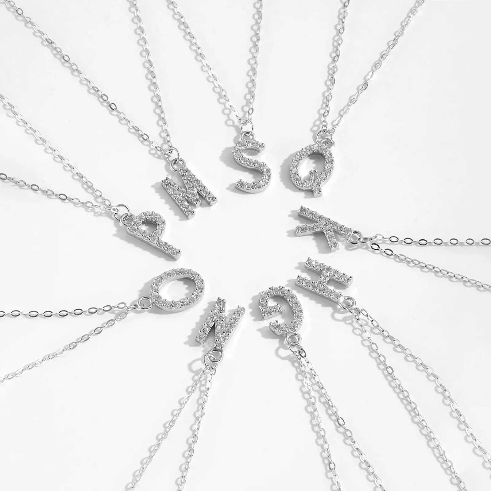 VEWANT Women 925 Sterling Silver Alphabet Initial Monogram Letter Pendant On Necklace 2024 Luxury Fine Fashion Party JewelryXJ250510