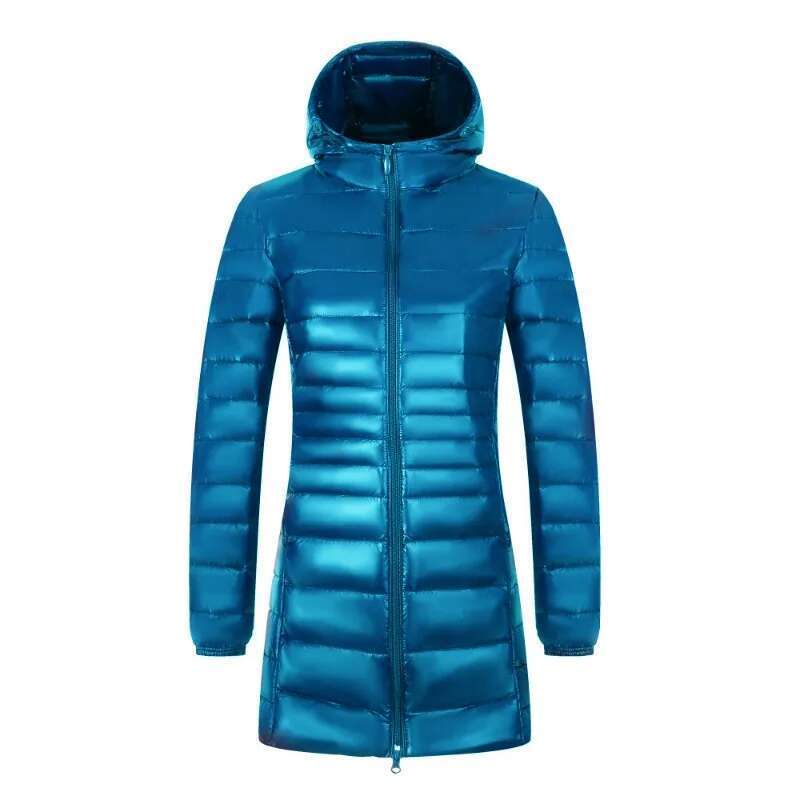 12 Color Women Long Warm Light Down Jacket Ladies Fashion Hooded With Portable Storage Bag Puffer Coats Women's Overcoats Designer
