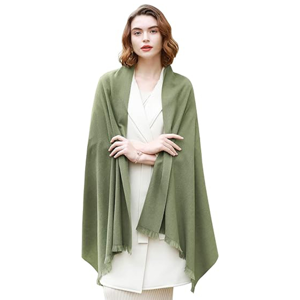 K674 Factory direct sale solid color imitation cashmere shawl scarf large size winter warm soft short beard shawl evening dress scarf