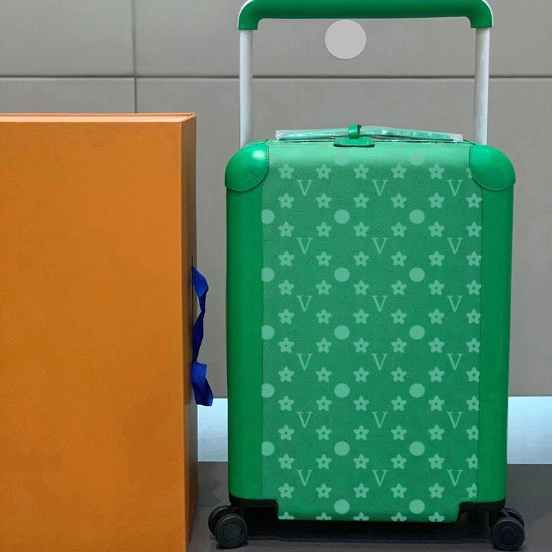 Designer Suitcases Aluminum alloy silver leather 20 inches Carry Luggage Men Trolley Rolling Bag Brand
