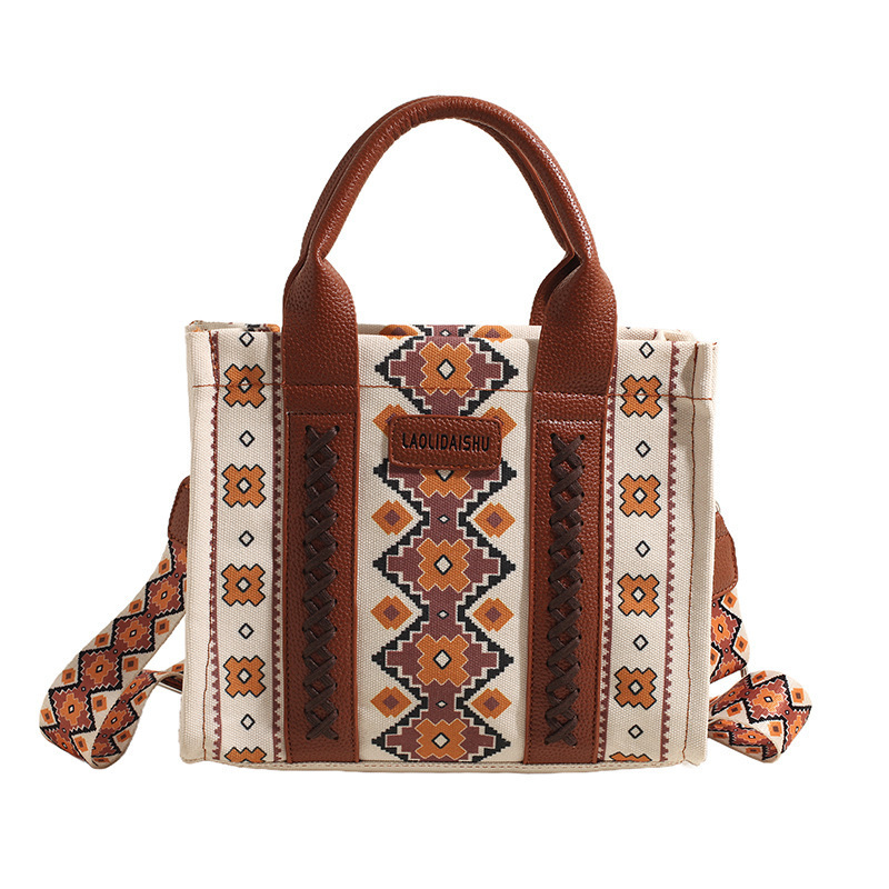 Top Quality Brand High Quality New Style Free Delivery Designer Bag Summer Canvas Printed Western Shoulder Handheld Crossbody Women's Large Capac