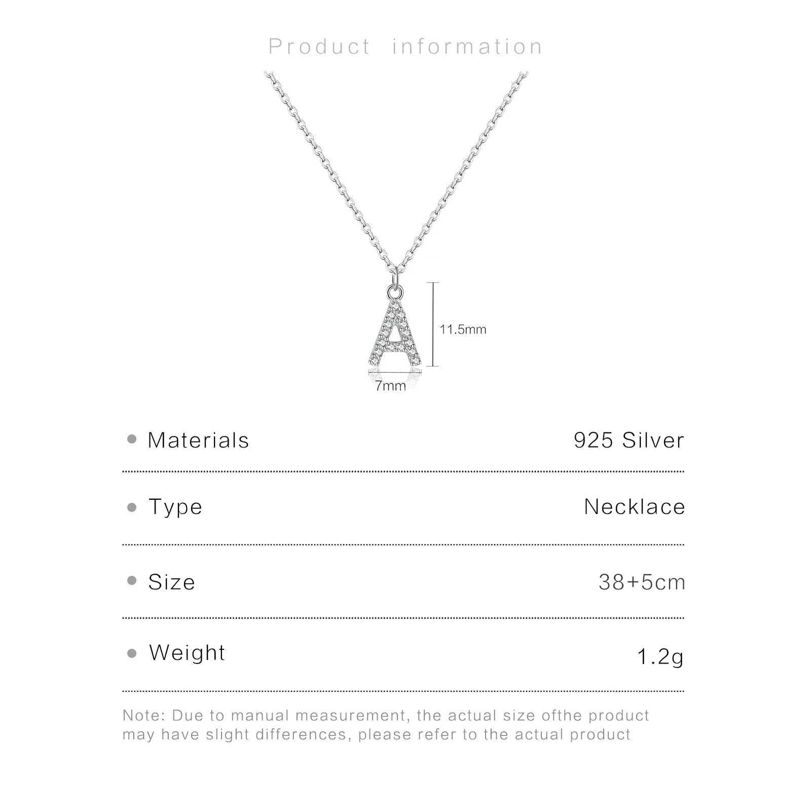 VEWANT Women 925 Sterling Silver Alphabet Initial Monogram Letter Pendant On Necklace 2024 Luxury Fine Fashion Party JewelryXJ250510