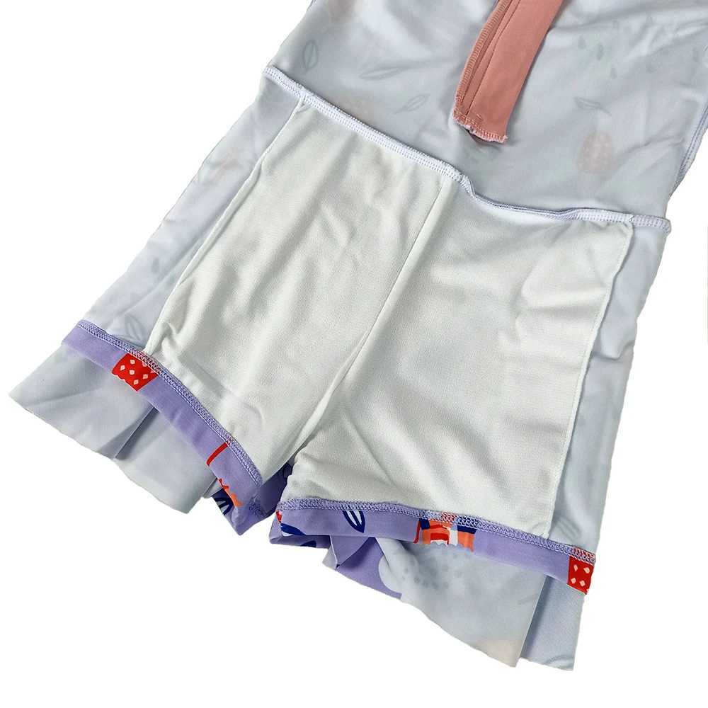 YUKE Retro One Piece Swimsuit Girls Front Zipper Print Swimwear For Kids Baby Princess Skirt Children Swimming Bathing Suit W250510