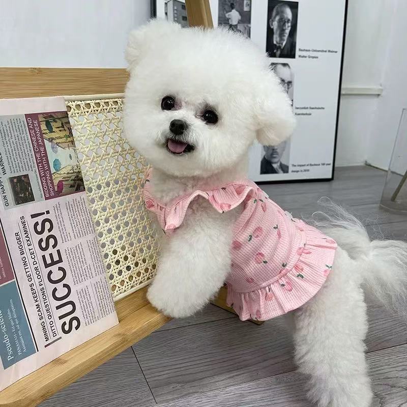 T00177 Puppy Dog Clothes Spring Autumn Summer Maltese Teddy Bichon Pomeranian Small Dog Pet Clothes Breathable Thin