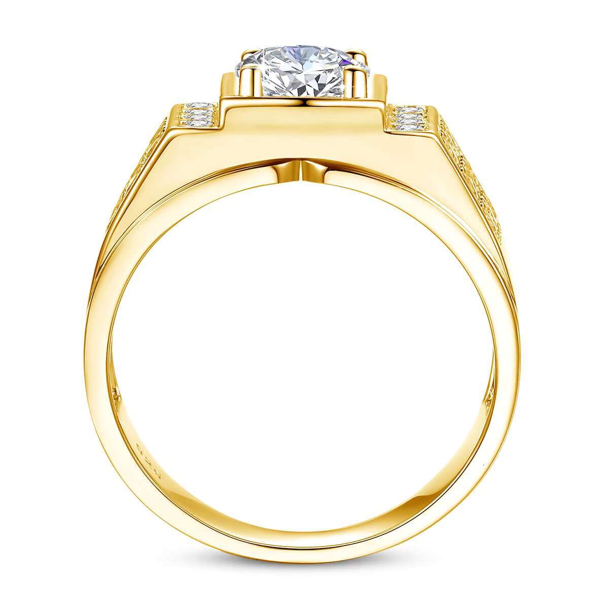Luxury Man Rings Engagement Wedding 925 Sterling Silver 1 Ct Moissanite Diamond Bague Homme