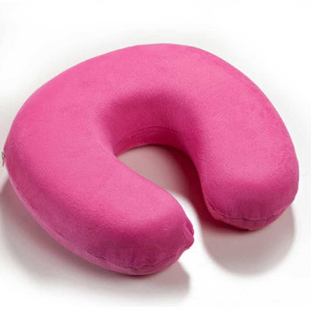 Memory foam neck pillow rest neck pillow U-shaped soft travel pillow office train rest plane 15 color neck pillow M250510