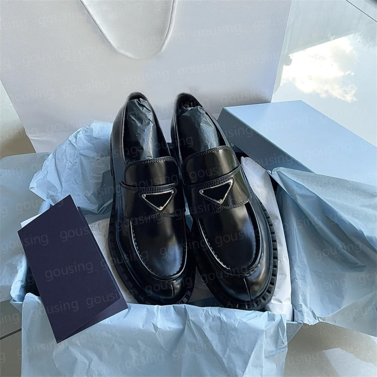 Loafers designer women Quilted Leather Mule Case Metal buckle Moccasins Platform loafer Shoes Patent Leather luxury matte chunky classic casual single shoes