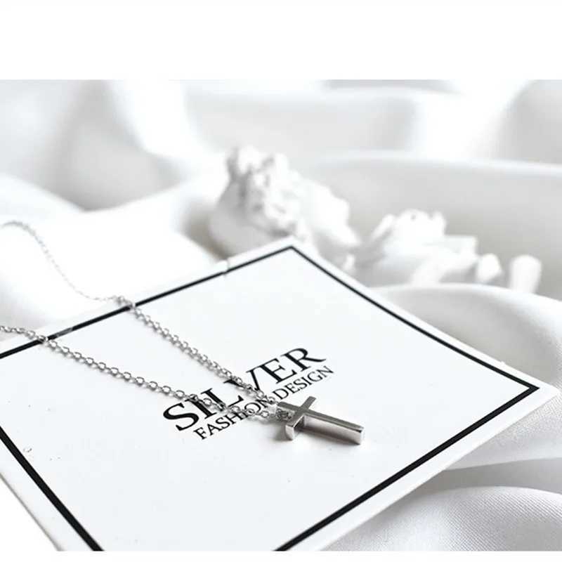 Buy 925 Sterling Silver Small Cross Pendant Chain Light Polishing Simple Necklace for Women Fashion Glamour Fine Jewelry ChainXJ250510