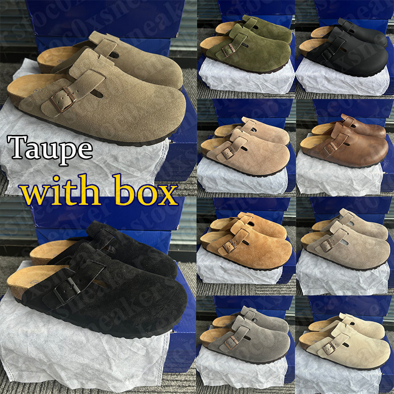 free shipping designer slippers clogs slides with suede leather upper breathable design flat sliders for women mens premium shoes gift box size 5-12