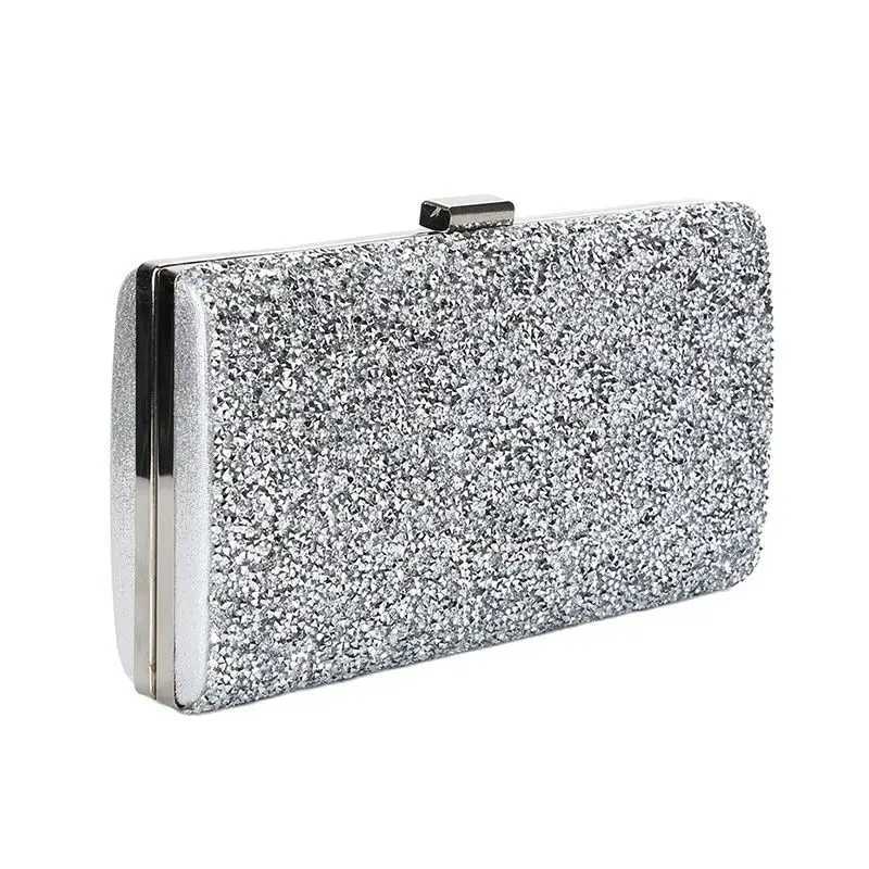 Womens Diamond Wedding Clutch Purse and Handbag Elegant Evening Clutch Bag for Party Diamond Sequin Gold Silver Shoulder Bag ZD03 Z250510