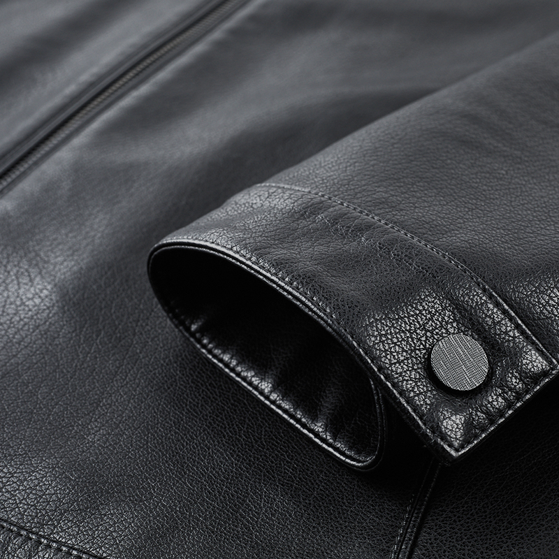 Men's Spring-Autumn Leisure Leather Jacket - Business Ready with PU Material