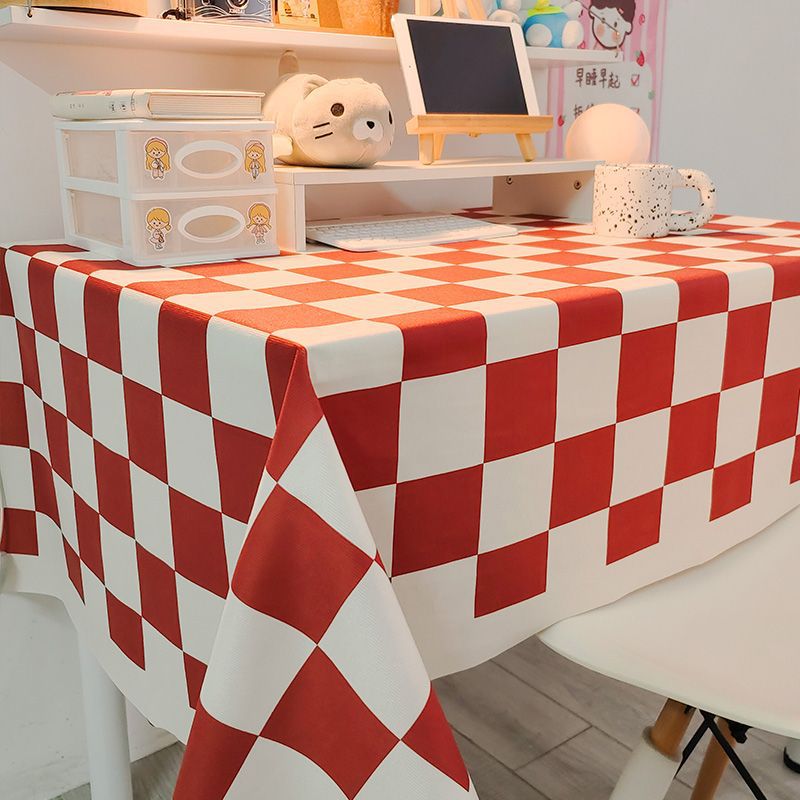 A884 Nordic style tablecloth net red plaid tablecloth student dormitory desk cloth atmosphere tablecloth coffee table decoration cloth ins
