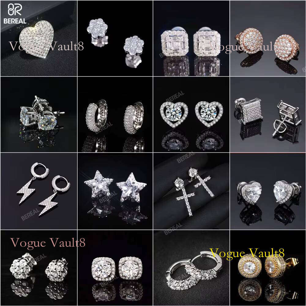 Custom Real 10K 14K Solid Gold Lab Grown Earrings Iced Out Sterling Sier Dia Stud Earring Women Jewelry
