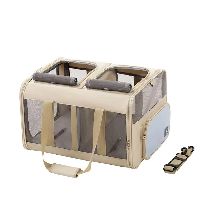 Extra large pet bag for dual cats, portable and expandable backpack for outdoor activities, cat bag for isolation, dog pet car bag