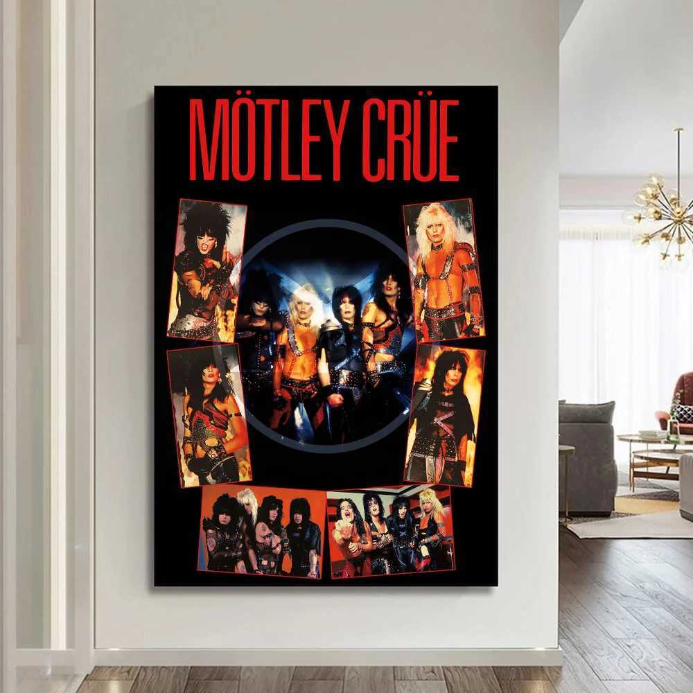 ular Band Motley-C-crues Vintage Posters Sticky Whitepaper Prints Posters Artwork Posters Wall Stickers Y250510
