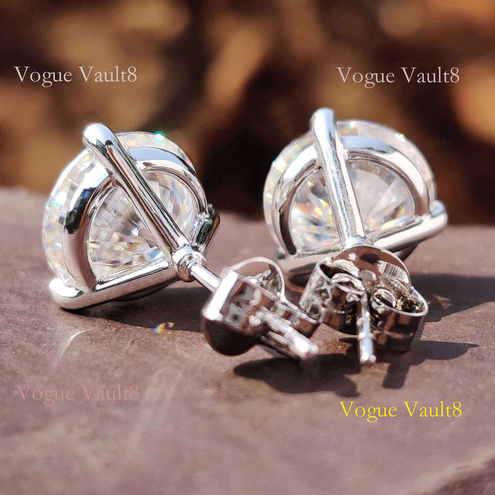 Custom Real 10K 14K Solid Gold Lab Grown Earrings Iced Out Sterling Sier Dia Stud Earring Women Jewelry