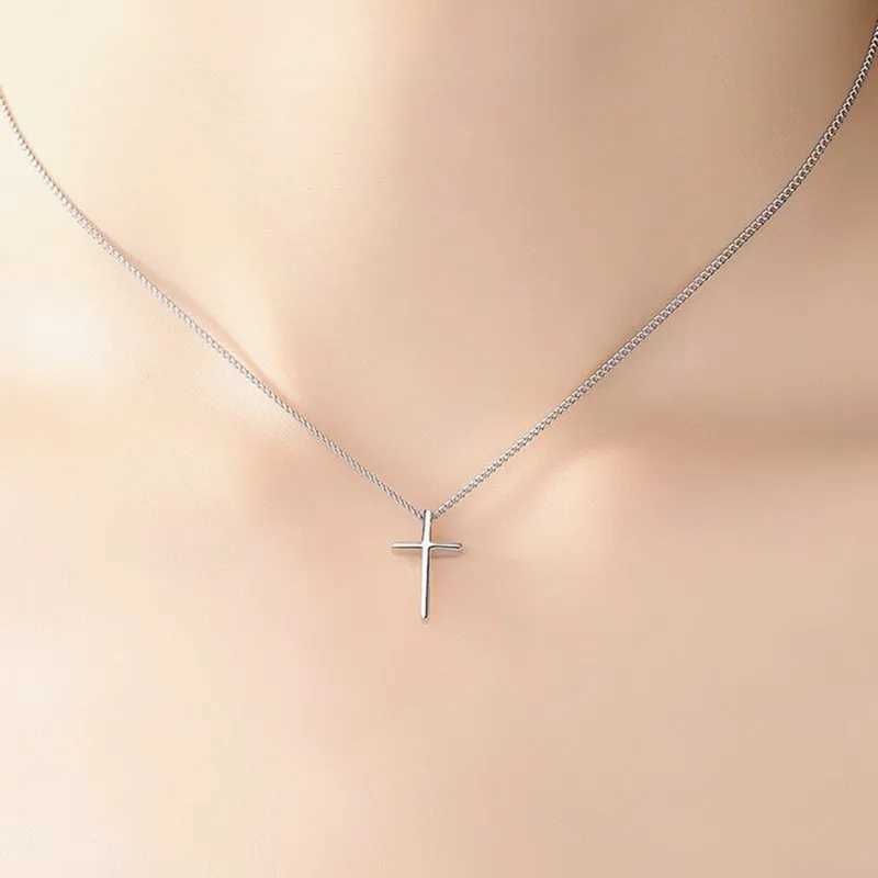 Buy 925 Sterling Silver Small Cross Pendant Chain Light Polishing Simple Necklace for Women Fashion Glamour Fine Jewelry ChainXJ250510