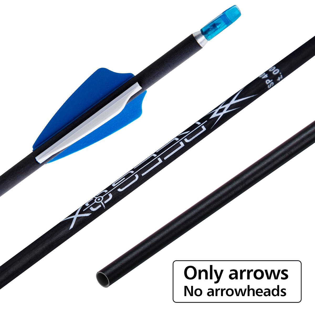 Archery Arrows without Arrow Tips Spine350-1500 4.2mm 31inch Hunting Arrows Carbon Targeting Arrows for Recurve Bow & Compound Bow Practice Arrows 12P