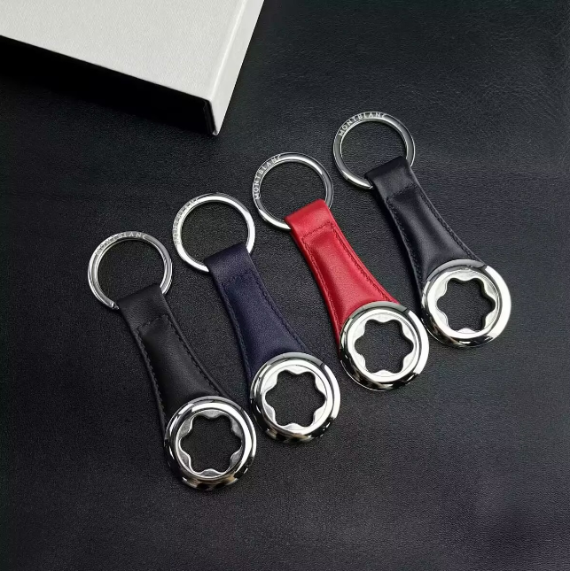 Designer Keychains MB Hexagonal star Vintage Metal Leather Keychains Montblances upscale Keychain Brand Key Rings Perfect Design for charm Mens Car Keys Gifts