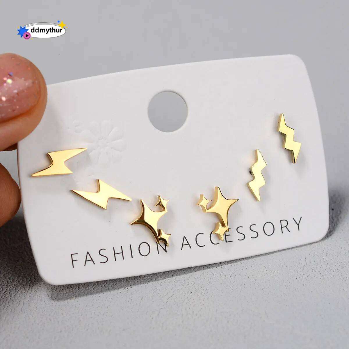 Stainless Steel Small Cute Butterfly Star Moon Heart Stud Earrings Set Punk Piercing Earing Women's Minimalist Jewelry ddmythur