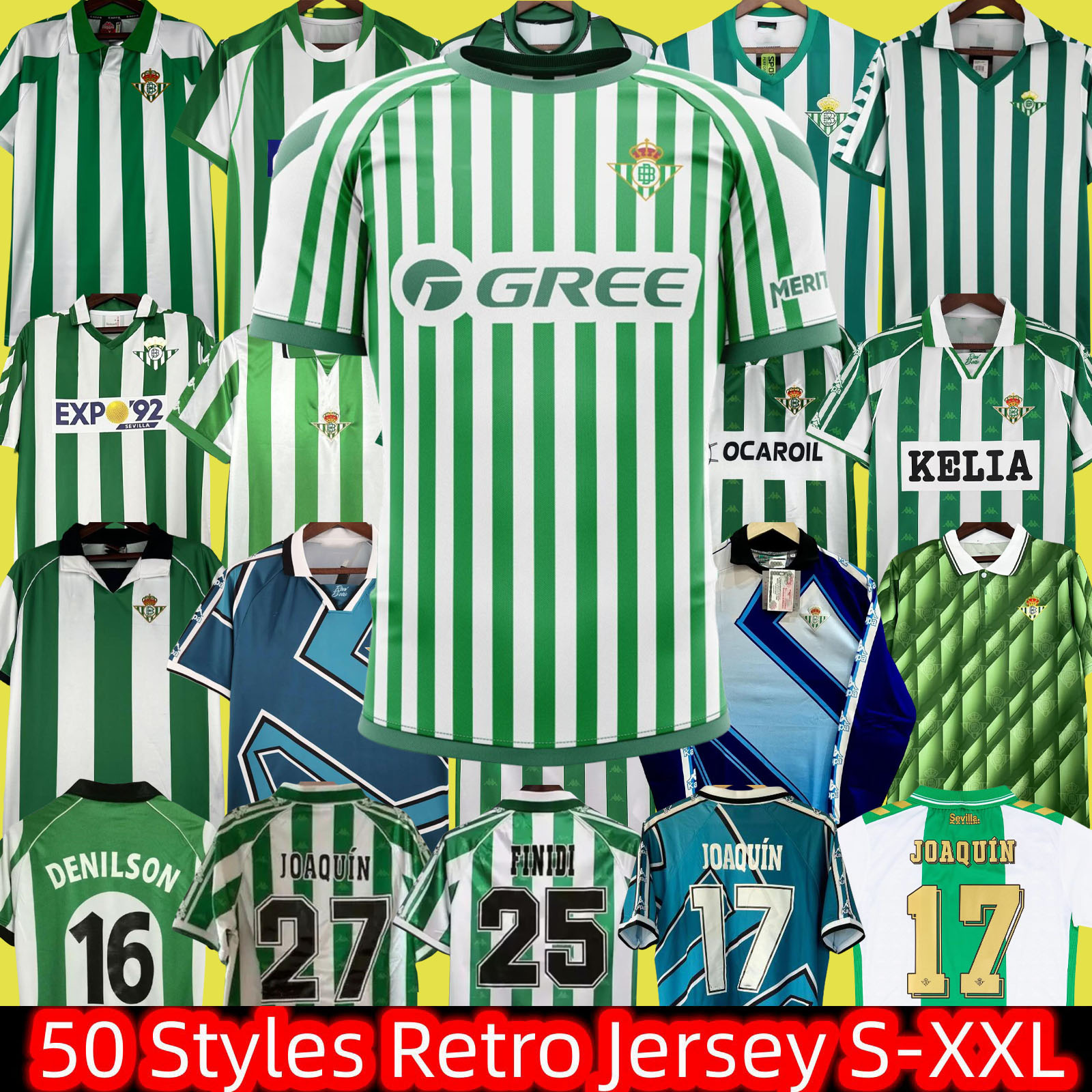 Retro real Betis soccer Jerseys REAL classic vintage football shirt 01 02 03 04 76 77 82 85 94 95 96 97 98 99 00 1995 1997 1976 ALFONSO BETIS JARNI DENILSO 1977 1985 2000 2003