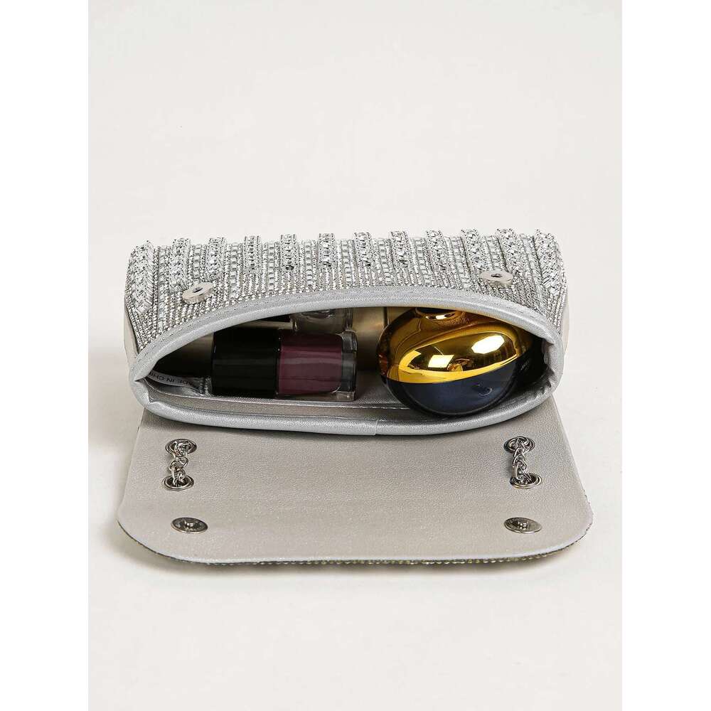 Dinner Bag PC Multi Color Square Bag Glitter Bling Shiny Glamorous Elegant Exquisite Small Rhinestone Chain Decor Shoulder Evening Bag Top KQ